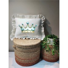 Moda Lime Isme Özel Baskılı Fırfırlı Bebek Dolgulu Yastık Hediyelik (Takı Yastığı Olarakta Kullanılabilir)