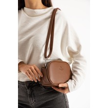 Sanmorris Kadın Suni Deri Yumuşak Doku Ayarlanabilir Çapraz Askılı Şık Görünümlü 2 Gözlü Omuz Çantası