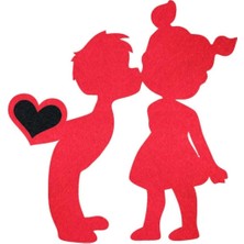 Empressco Kırmızı Keçe Yılbaşı Süsleri, 6'lı Set, Renkli ve Şık Dekorasyon Aksesuarları