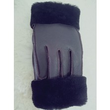 Hoaryage Unisex Komple Koyun Kürklü Kuzu Derisi Eldiven S-M -L Beden