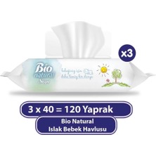 Tp Bfs   Sleepy Bio Natural Islak Havlu Mendil 3X40 120 Yaprak