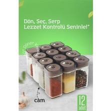 Fantastik Store Hsnet Cam Tuzluk Baharatlık – 360° Döner Kapaklı | 3 Delik Tipiyle Ayarlanabilir Akış  12 Adet