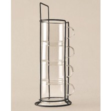 Buğz Standlı Borosilikat 4'lü Fincan Seti