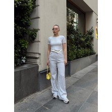 Kazax Düğme yakalı gri alt üst takım s3943