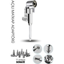 Transformacion 105° Açılı Matkap Adaptörü Seti – 1/4” Hex Şaftlı, 11 Parça Çok Fonksiyonlu Vidalama Uçları 722452