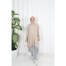 Nisum Moda Düğme Detaylı Merserize Tunik