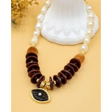 Nevoka Amber Göz Detaylı Akrilik Kolye