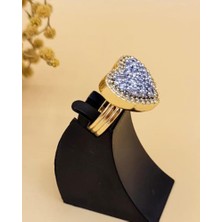 Nevoka Işıltılı Kalp Silver Gold Yüzük