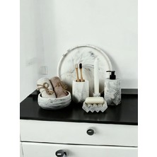 Trust Stone 6 Lı Mermer Desen Beton Banyo Seti