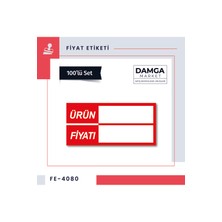 Damga Market Yazılıp-Silinebilir Selefonlu Karton Raf Etiketi 4x8 cm 100 Adet
