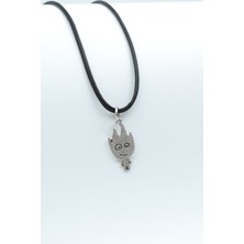 Alooya Minimal Ateş Gümüş Kaplama Deri İp Kolye