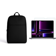 Ennar MacBook Air 13" (M4) Siyah Notebook Laptop Sırt Çantası ve Ekran Koruyucu