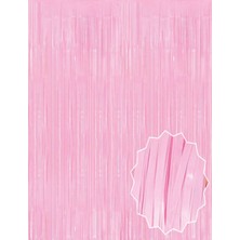Zenvia Soft Pembe Püsküllü Kapı Perdesi - Parti, Baby Shower, Cinsiyet Partisi 1x2 M