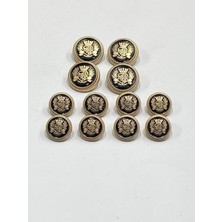 Blazer Ceket Düğmesi Takımı / 4+8 Set / Mat Gold /