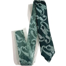 JTAW25KRV1676 Ince Kravat Siyah Gri Desennli %100 Microfiber Janti Kravat