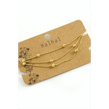 Marsilyan Üç Zincirli Lüks Çelik Halhal