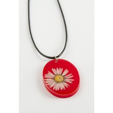 Marsilyan Papatya Oval Epoksi Kolye