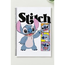 Black-One Stitch A5 Metal Spiralli Çizgisiz Sert Kapak Stitch Defter