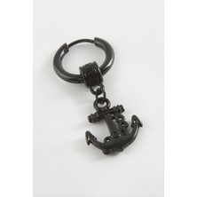 Hg.Aksesuar Çapa Erkek Çelik Küpe