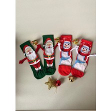 Carnaval Socks Yılbaşı Özel 2’li El Ele Tutuşan Çorap Seti – Karlı Kardan Adam & Noel Baba | Unisex Eğlenceli Yılbaşı Çorabı