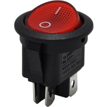 Demir Led Yuvarlak Işıklı On-Off 12 Volt Anahtar Kırmızı 4 Pinli Yuvarlak Işıklı Switch (5 Adet)