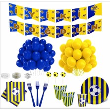 Zenviva Taraftar  Fenerbahçe Sarı Lacivert 8 Kişilik Doğum Günü Seti