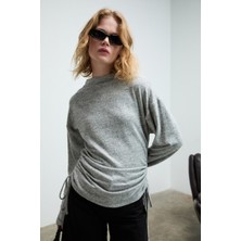 Grimelange KIREYLA Kadın Yumuşak Ve Esnek Kumaşlı Yanlardan Fonksiyonel Büzgülü Grimelanj Bluz