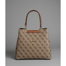 Eyora Moda Gold Taş Aksesuarlı Desenli Krem Renk Kadın Kol Çantası