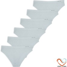 GOST LİRİA - Premium Bambu Kadın Slip – 6’lı  Paket Beyaz