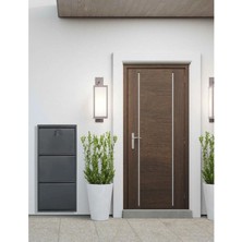 Moemi Kilitli 3 Lü Metal Ayakkabılık-Antrasit