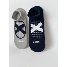 Carnaval Socks 2’li Pilates & Yoga Çorap Seti – Kaydırmaz Tabanlı Unisex Pamuklu Spor Patik Çorap