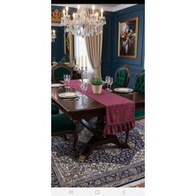 Fırfırlı Ekose Runner  40 x 240 cm