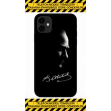 Ceptecep Samsung Galaxy S24 Uyumlu Premium Silikon Lansman Tasarım Telefon Kılıfı Siyah Mustafa Kemal Atatürk Kurdale