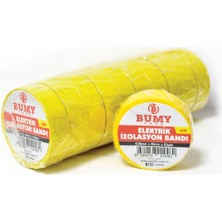 Bumy Tape Elektrik Izolasyon  Bandı ( 10 Lu Paket )Sarı 0.13 mm x 19 MMX10 Yds