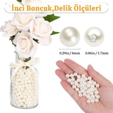 Heraldis 8 mm 50 Gram Inci Boncuk - Beyaz - Çanta ve Takı Yapımı Için
