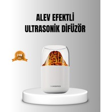 Zenvia Alev Efektli Ultrasonik Uçucu Yağ Difüzörü 280ML Su Tanklı ve Sessiz Çalışma Özellikli
