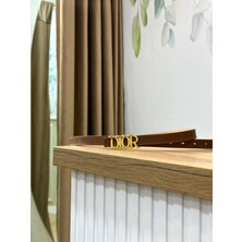 Erdesign Kadın Taba Kemer Gold Detaylı  Kemer Pantolon Kemeri Etek Kemeri Elbise Kemeri