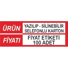 Damga Market Yazılıp-Silinebilir Selefonlu Karton Raf Profil Içi Etiketi 4X10 cm 100 Adet