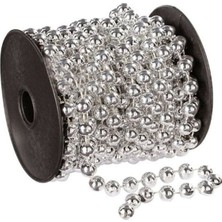 Empressco Parlak Gümüş Renk Makara Boncuk Süs Zinciri, Şık ve Zarif Takı Yapımı Için Ideal.