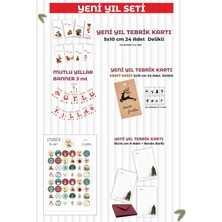 Empressco Çok Renkli Yılbaşı Tebrik Kartı ve Etiket Banner Seti, Sevinç Dolu Süsler