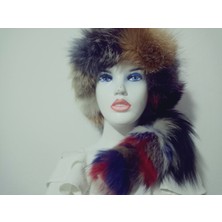 Hoaryage Unisex Tasarım Kuyruklu Kurt Kıpçak Börk Kalpak