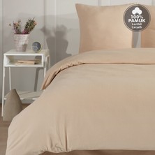 Cote Blanc Plain %100 Pamuk Flanel Tek Kişilik Lastikli Çarşaflı Nevresim Takımı