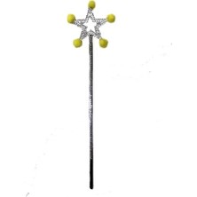 Buğz Yıldız Peri Asası Sihirli Değnek Sarı Ponponlu