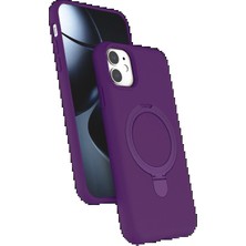 CPT83 Apple iPhone 11 Regal Magsafe Standlı Kapak - Derin Mor