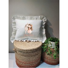 Moda Lime Isme Özel Baskılı Fırfırlı Bebek Dolgulu Yastık Hediyelik (Takı Yastığı Olarakta Kullanılabilir)