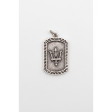 Alooya Poseidon - Mızrak Gümüş Kaplama Kolye Ucu