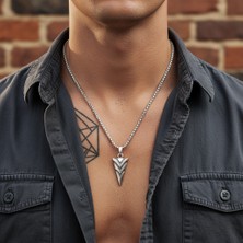 Alooya Mayalar Ok Ucu Gümüş Kaplama Örme Zincir Kolye