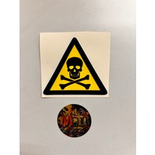 Ölüm Tehlikesi Sticker 7X6CM Araba Motosiklet Kask Laptop Cam Etiket Sticker Tehlikeli