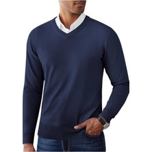 Youknitwear You Shaun %100 Pamuk V Yaka Triko Kazak