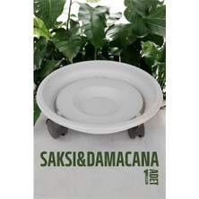 Turk Tekerlekli Saksı Altığı 37 cm Beyaz